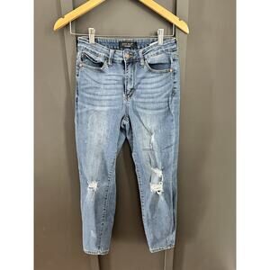 Judy Blue Relaxed Fit Womens Size 29 JB8271 Mid-Rise Blue Denim Jeans Distressed